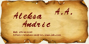 Aleksa Andrić vizit kartica